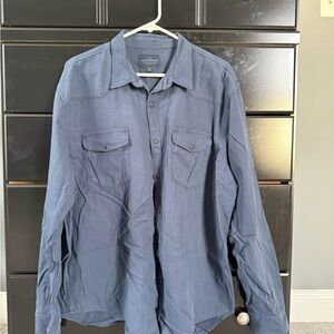 Lucky Brand Men’s Blue Button-Up Long Sleeve Shirt size XL